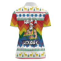 Have A Super Gay Holiday Christmas Women Polo Shirt Xmas Holiday Patterns - undefined
