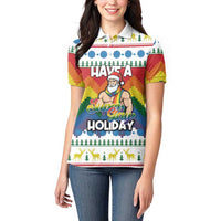 Have A Super Gay Holiday Christmas Women Polo Shirt Xmas Holiday Patterns - undefined