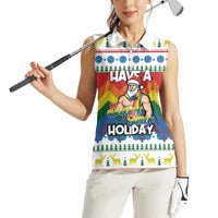 Have A Super Gay Holiday Christmas Women Sleeveless Polo Shirt Xmas Holiday Patterns - Wonder Print Shop