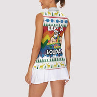 Have A Super Gay Holiday Christmas Women Sleeveless Polo Shirt Xmas Holiday Patterns - Wonder Print Shop