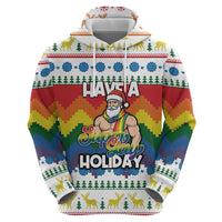 Have A Super Gay Holiday Christmas Zip Hoodie Xmas Holiday Patterns - Wonder Print Shop