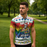 Have A Super Gay Holiday Christmas Zipper Polo Shirt Xmas Holiday Patterns - Wonder Print Shop