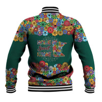 Home Sweet Home Minnesota Flower Xmas Christmas Baseball Jacket Xmas Holiday Patterns - Wonder Print Shop