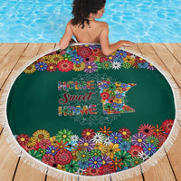 Home Sweet Home Minnesota Flower Xmas Christmas Beach Blanket Xmas Holiday Patterns - Wonder Print Shop