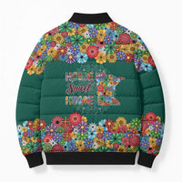 Home Sweet Home Minnesota Flower Xmas Christmas Bomber Puffer Jacket Xmas Holiday Patterns - Wonder Print Shop