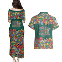 Home Sweet Home Minnesota Flower Xmas Christmas Couples Matching Puletasi and Hawaiian Shirt Xmas Holiday Patterns - Wonder Print Shop