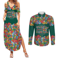 Home Sweet Home Minnesota Flower Xmas Christmas Couples Matching Summer Maxi Dress and Long Sleeve Button Shirt Xmas Holiday Patterns - Wonder Print Shop
