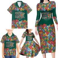 Home Sweet Home Minnesota Flower Xmas Christmas Family Matching Long Sleeve Bodycon Dress and Hawaiian Shirt Xmas Holiday Patterns - Wonder Print Shop