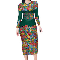 Home Sweet Home Minnesota Flower Xmas Christmas Family Matching Long Sleeve Bodycon Dress and Hawaiian Shirt Xmas Holiday Patterns - Wonder Print Shop