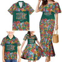 Home Sweet Home Minnesota Flower Xmas Christmas Family Matching Mermaid Dress and Hawaiian Shirt Xmas Holiday Patterns - Wonder Print Shop