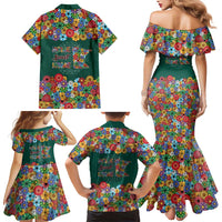 Home Sweet Home Minnesota Flower Xmas Christmas Family Matching Mermaid Dress and Hawaiian Shirt Xmas Holiday Patterns - Wonder Print Shop