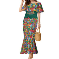 Home Sweet Home Minnesota Flower Xmas Christmas Family Matching Mermaid Dress and Hawaiian Shirt Xmas Holiday Patterns - Wonder Print Shop