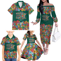 Home Sweet Home Minnesota Flower Xmas Christmas Family Matching Off The Shoulder Long Sleeve Dress and Hawaiian Shirt Xmas Holiday Patterns - Wonder Print Shop