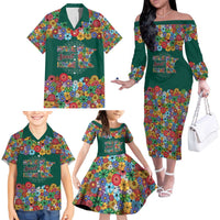 Home Sweet Home Minnesota Flower Xmas Christmas Family Matching Off The Shoulder Long Sleeve Dress and Hawaiian Shirt Xmas Holiday Patterns - Wonder Print Shop