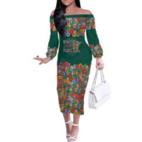 Home Sweet Home Minnesota Flower Xmas Christmas Family Matching Off The Shoulder Long Sleeve Dress and Hawaiian Shirt Xmas Holiday Patterns - Wonder Print Shop