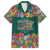 Home Sweet Home Minnesota Flower Xmas Christmas Family Matching Off Shoulder Maxi Dress and Hawaiian Shirt Xmas Holiday Patterns - Wonder Print Shop