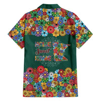Home Sweet Home Minnesota Flower Xmas Christmas Family Matching Off Shoulder Maxi Dress and Hawaiian Shirt Xmas Holiday Patterns - Wonder Print Shop