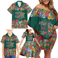 Home Sweet Home Minnesota Flower Xmas Christmas Family Matching Off Shoulder Short Dress and Hawaiian Shirt Xmas Holiday Patterns - Wonder Print Shop