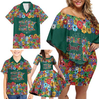 Home Sweet Home Minnesota Flower Xmas Christmas Family Matching Off Shoulder Short Dress and Hawaiian Shirt Xmas Holiday Patterns - Wonder Print Shop