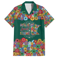 Home Sweet Home Minnesota Flower Xmas Christmas Family Matching Off Shoulder Short Dress and Hawaiian Shirt Xmas Holiday Patterns - Wonder Print Shop