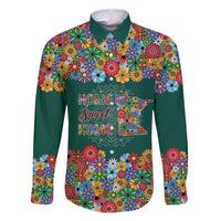 Home Sweet Home Minnesota Flower Xmas Christmas Family Matching Off Shoulder Short Dress and Hawaiian Shirt Xmas Holiday Patterns - Wonder Print Shop