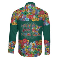 Home Sweet Home Minnesota Flower Xmas Christmas Family Matching Off Shoulder Short Dress and Hawaiian Shirt Xmas Holiday Patterns - Wonder Print Shop