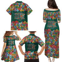 Home Sweet Home Minnesota Flower Xmas Christmas Family Matching Puletasi and Hawaiian Shirt Xmas Holiday Patterns - Wonder Print Shop