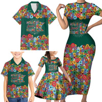 Home Sweet Home Minnesota Flower Xmas Christmas Family Matching Short Sleeve Bodycon Dress and Hawaiian Shirt Xmas Holiday Patterns - Wonder Print Shop