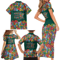 Home Sweet Home Minnesota Flower Xmas Christmas Family Matching Short Sleeve Bodycon Dress and Hawaiian Shirt Xmas Holiday Patterns - Wonder Print Shop