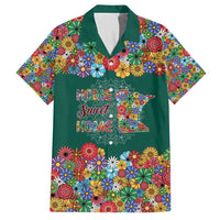 Home Sweet Home Minnesota Flower Xmas Christmas Family Matching Short Sleeve Bodycon Dress and Hawaiian Shirt Xmas Holiday Patterns - Wonder Print Shop