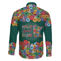 Home Sweet Home Minnesota Flower Xmas Christmas Family Matching Short Sleeve Bodycon Dress and Hawaiian Shirt Xmas Holiday Patterns - Wonder Print Shop