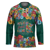 Home Sweet Home Minnesota Flower Xmas Christmas Hockey Jersey Xmas Holiday Patterns - Wonder Print Shop