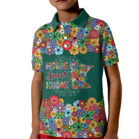 Home Sweet Home Minnesota Flower Xmas Christmas Kid Polo Shirt Xmas Holiday Patterns - Wonder Print Shop