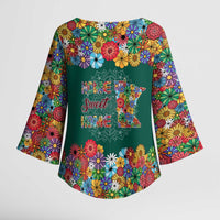 Home Sweet Home Minnesota Flower Xmas Christmas Kimono Sleeve Blouse Xmas Holiday Patterns - Wonder Print Shop