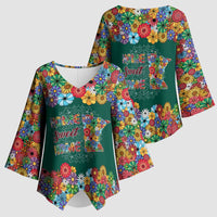 Home Sweet Home Minnesota Flower Xmas Christmas Kimono Sleeve Blouse Xmas Holiday Patterns - Wonder Print Shop