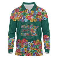 Home Sweet Home Minnesota Flower Xmas Christmas Long Sleeve Polo Shirt Xmas Holiday Patterns - Wonder Print Shop