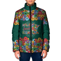 Home Sweet Home Minnesota Flower Xmas Christmas Padded Jacket Xmas Holiday Patterns - Wonder Print Shop