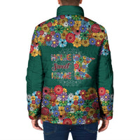 Home Sweet Home Minnesota Flower Xmas Christmas Padded Jacket Xmas Holiday Patterns - Wonder Print Shop