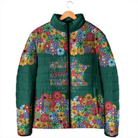 Home Sweet Home Minnesota Flower Xmas Christmas Padded Jacket Xmas Holiday Patterns - Wonder Print Shop