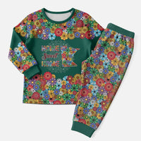 Home Sweet Home Minnesota Flower Xmas Christmas Pajama Set Xmas Holiday Patterns - Wonder Print Shop