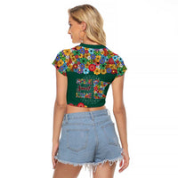 Home Sweet Home Minnesota Flower Xmas Christmas Raglan Cropped T Shirt Xmas Holiday Patterns - Wonder Print Shop