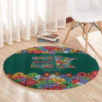 Home Sweet Home Minnesota Flower Xmas Christmas Round Carpet Xmas Holiday Patterns - Wonder Print Shop