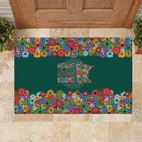 Home Sweet Home Minnesota Flower Xmas Christmas Rubber Doormat Xmas Holiday Patterns - Wonder Print Shop