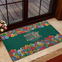 Home Sweet Home Minnesota Flower Xmas Christmas Rubber Doormat Xmas Holiday Patterns - Wonder Print Shop