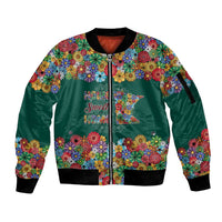 Home Sweet Home Minnesota Flower Xmas Christmas Sleeve Zip Bomber Jacket Xmas Holiday Patterns - Wonder Print Shop