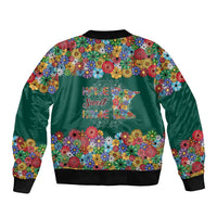 Home Sweet Home Minnesota Flower Xmas Christmas Sleeve Zip Bomber Jacket Xmas Holiday Patterns - Wonder Print Shop