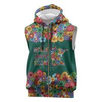 Home Sweet Home Minnesota Flower Xmas Christmas Sleeveless Zip Hoodie Xmas Holiday Patterns - Wonder Print Shop