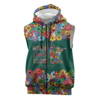 Home Sweet Home Minnesota Flower Xmas Christmas Sleeveless Zip Hoodie Xmas Holiday Patterns - Wonder Print Shop