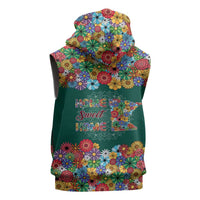 Home Sweet Home Minnesota Flower Xmas Christmas Sleeveless Zip Hoodie Xmas Holiday Patterns - Wonder Print Shop