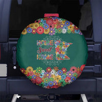 Home Sweet Home Minnesota Flower Xmas Christmas Spare Tire Cover Xmas Holiday Patterns - Wonder Print Shop